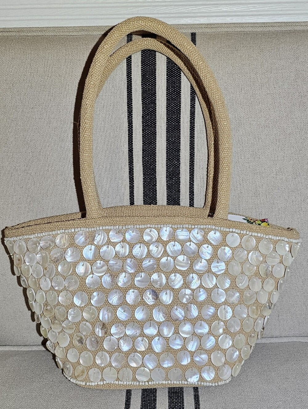 Coastal Inspired Shell Beaded Tote
